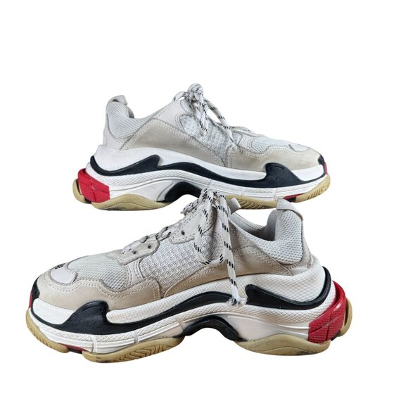 BALENCIAGA Triple S Distressed Chunky Low Top Sneakers Women's Size 38 - Picture 1 of 12